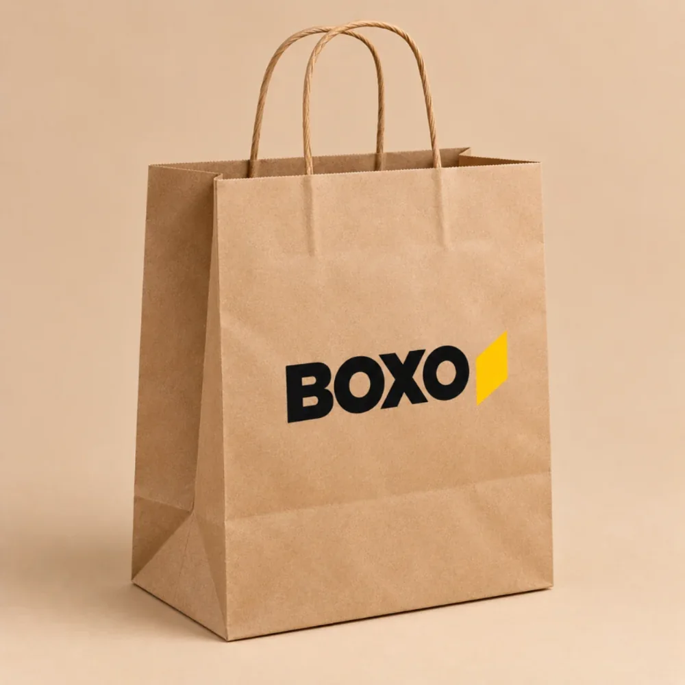BOXO - Túi giấy kraft quai giấy xoắn 21x11x27 cm