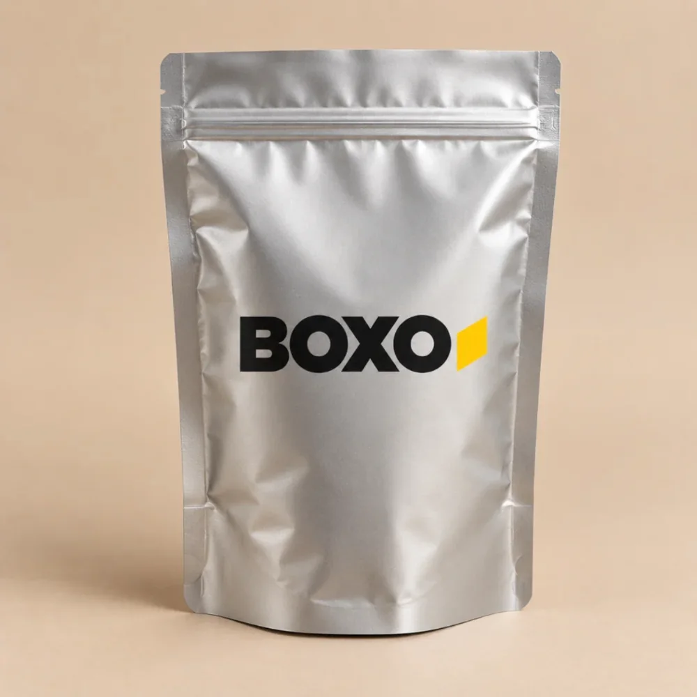 BOXO - Túi zip bạc đáy đứng 15x22 cm